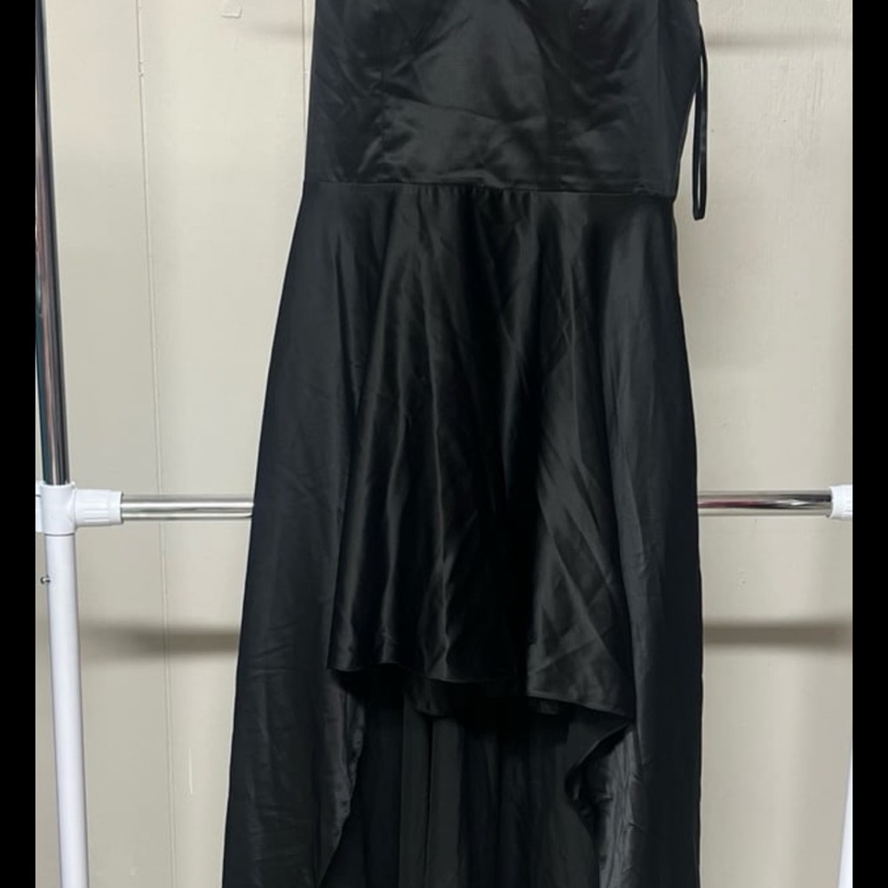 Elegant Black Satin Evening Dress